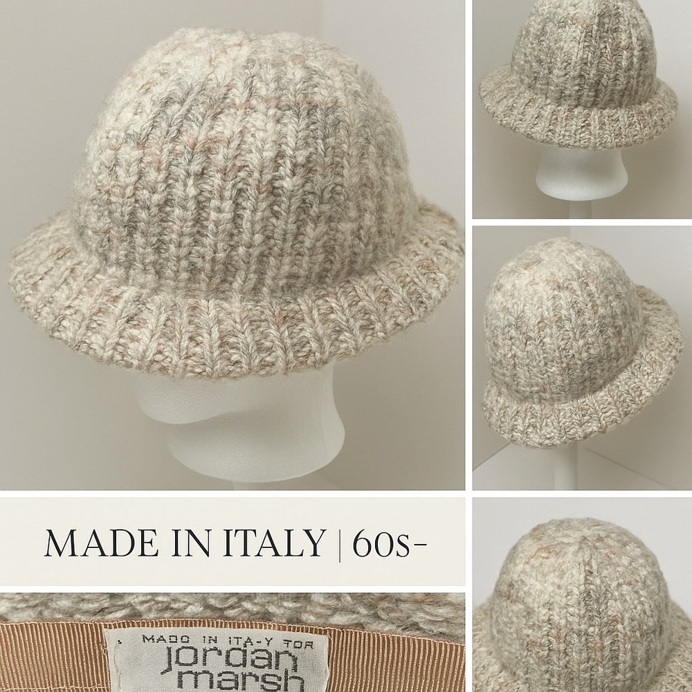 Vintage Jordan Marsh Hat Italian Knit Bucket Hat 60s/70s Retro Boucle Knit Hat